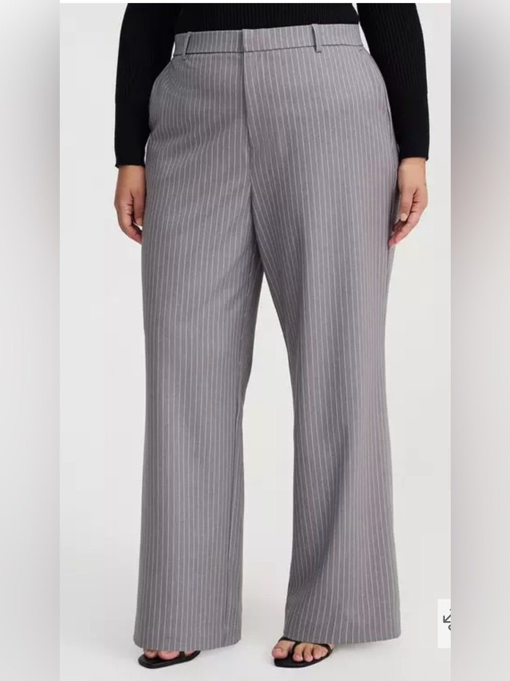 torrid Gray Pinstripe Wide-Leg Trousers